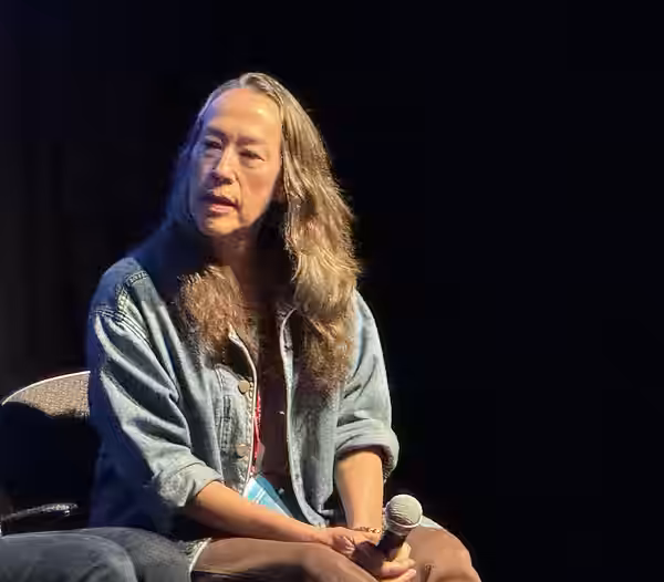 Karyn Kusama at the 2024 Telluride Film Festival, moderating a Q&amp;A after a screening of the film, Maria.