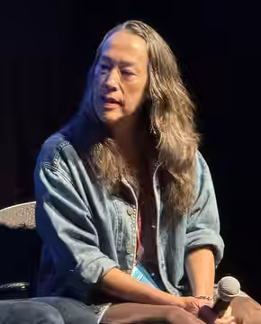 Karyn Kusama at the 2024 Telluride Film Festival, moderating a Q&amp;A after a screening of the film, Maria.