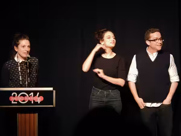 "Obvious Child" at Sundance 2014. Gillian Robespierre, Jenny Slate, and Gabe Liedman.