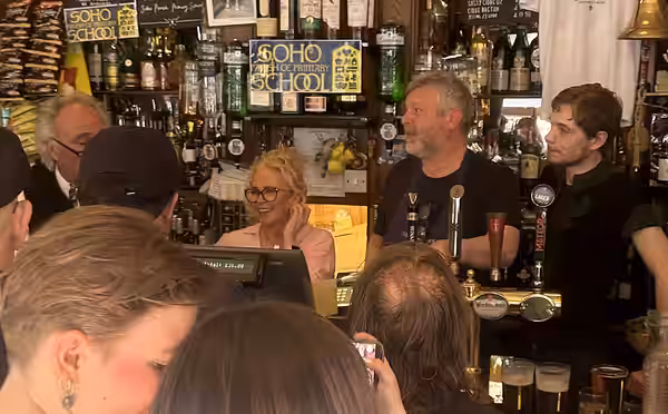 Lisa Fowler from Eastenders pulls a pint (2025)