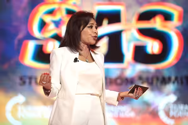 Judge Jeanine Pirro speaking with attendees at the 2022 Student Action Summit at the Tampa Convention Center in Tampa, Florida.