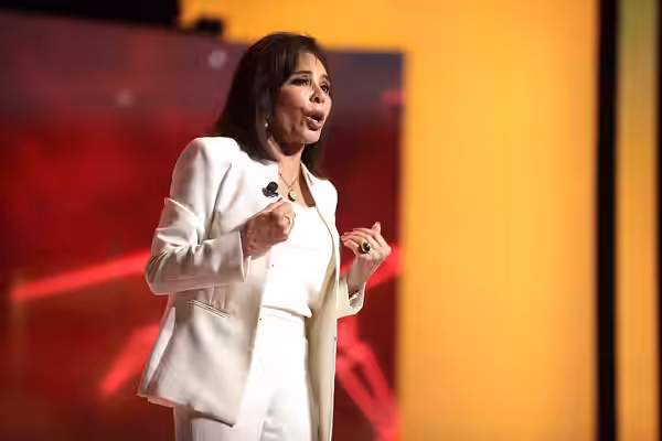 Judge Jeanine Pirro speaking with attendees at the 2022 Student Action Summit at the Tampa Convention Center in Tampa, Florida.