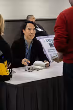 Charles Yu, writer, at the annual AWP conference in Los Angeles, California. (2025)