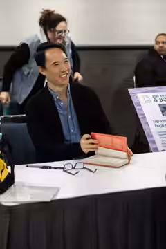 Charles Yu, writer, at the annual AWP conference in Los Angeles, California. (2025)