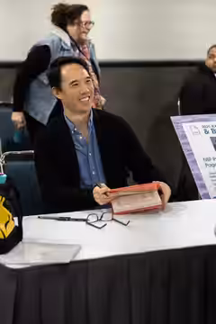 Charles Yu, writer, at the annual AWP conference in Los Angeles, California. (2025)