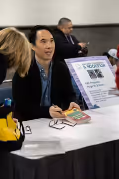 Charles Yu, writer, at the annual AWP conference in Los Angeles, California. (2025)
