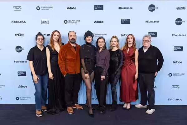 Juliette Gariepy, Mani Soleymanlou, Karine Gonthier-Hyndman, Chloé Robichaud, Laurence Leboeuf, Sophie Nelisse, and Martin Paul-Hus at the 2025 Sundance Film Fe