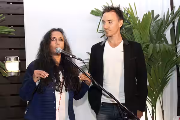 Co-Hosts Deepa Mehta (L) and Rob Stewart (R) at the Canadian Filmmakers' Party. Taking place at the Spoke Club in Downtown Toronto, hosted by the Canadian Film  (2012)