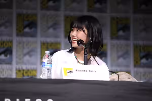 Nanoka Hara speaking at the 2023 San Diego Comic Con International, for "Sand Land", at the San Diego Convention Center in San Diego, California. Please attribu
