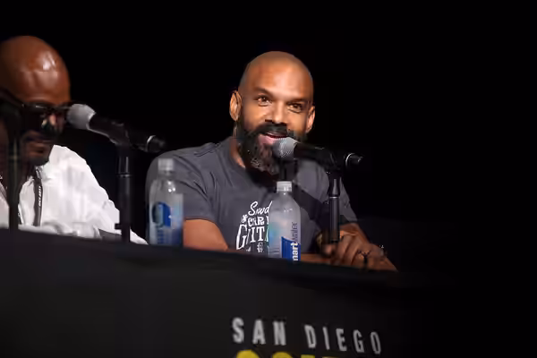 Khary Payton speaking at the 2017 San Diego Comic Con International, for "The Walking Dead", at the San Diego Convention Center in San Diego, California. Please