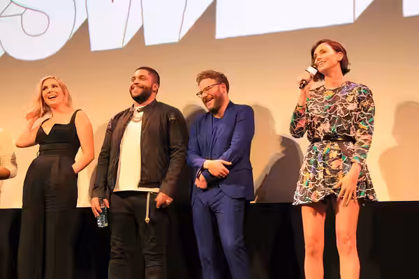 Cast of Long Shot: Charlize Theron, Seth Rogen, O'Shea Jackson Jr., june Diane Raphael at SXSW 2019