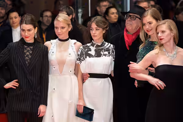 Karin Franz Körlof, Elina Vaska, Victória Guerra, Hannah Hoekstra and Marusa Majer at the European Shooting Stars Award ceremony during the Berlinale 2017