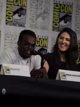 Cast and crew of NBC's 'The Good Place' discuss the show in the Indigo Ballroom at the San Diego Hilton Bayfront Hotel during San Diego Comic Con on July 21, 20 (2018)