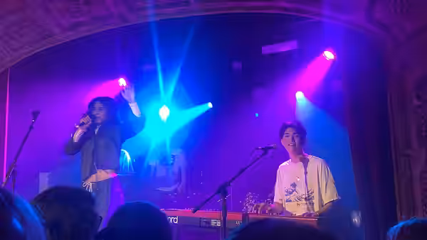 Picture of wasia project (olivia hardy and will gao) performing at omeara (2023)