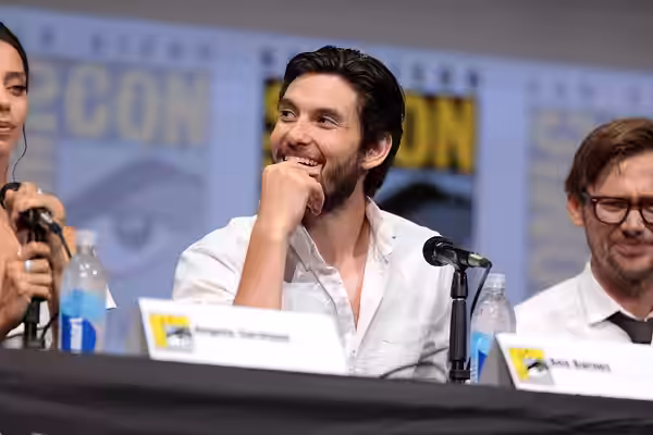 Ben Barnes speaking at the 2017 San Diego Comic Con International, for "Westworld", at the San Diego Convention Center in San Diego, California. Please attribut