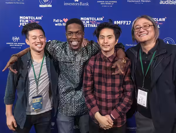 Creatives on the film "Gook" — Producer Alex Chi, actor Curtis Cook Jr., actor/director Justin Chon, producer James Yi — at the Montclair Film Festival 2017, Ne