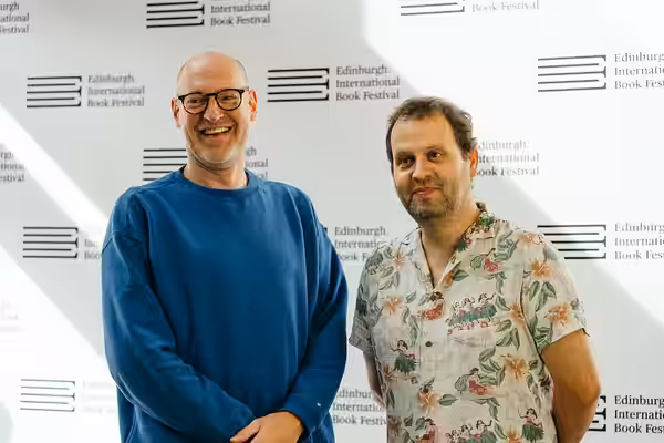 Henry Paker and Adam Kay (L-R) at the Edinburgh International Book Festival 2025 (2023)