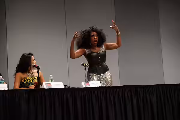 Two drag queens at RuPaul's DragCon in NYC in 2017
