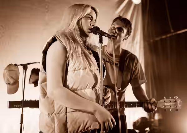 Billie Eilish performing live at The Hi Hat in Highland Park, Los Angeles, California, on Thursday, August 10, 2017.