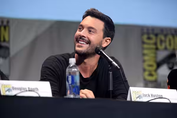 Jack Huston speaking at the 2015 San Diego Comic Con International, for "Pride and Prejudice and Zombies", at the San Diego Convention Center in San Diego, Cali
