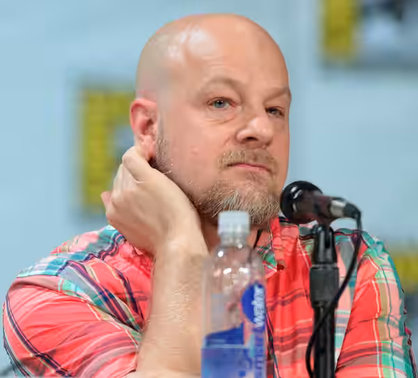 Steven Lightfoot and David Slade speaking at the 2014 San Diego Comic Con International, for "Hannibal", at the San Diego Convention Center in San Diego, Califo