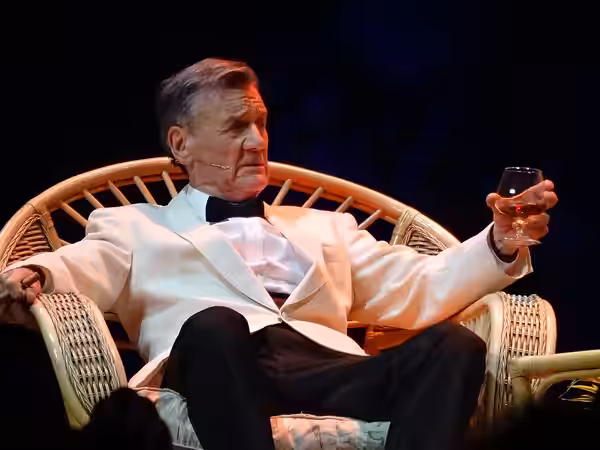 Michael Palin performing the "Four Yorkshiremen" sketch during the Monty Python Live (Mostly) show.