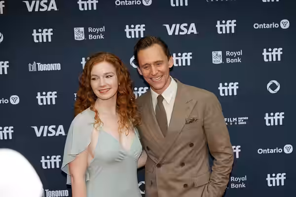 Annalise Basso and Tom Hiddleston at the 2024 Toronto International Film Festival (TIFF) for the movie The Life of Chuck.