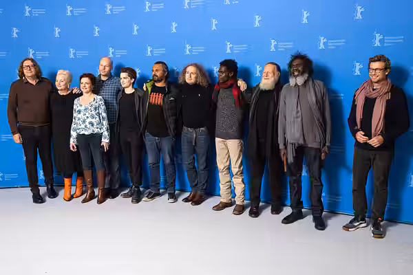 Bill Thompson, Maximillian Johnson, Aaron Pedersen, Stephen Maxwell Johnson, Jacob Junior Nayinggul, Jack Thompson, Witiyana Marika and Simon Baker presenting t (2020)