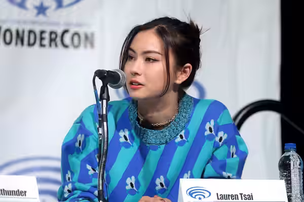 Lauren Tsai speaking at the 2019 WonderCon, for "Legion", at the Anaheim Convention Center in Anaheim, California. Please attribute to Gage Skidmore if used els