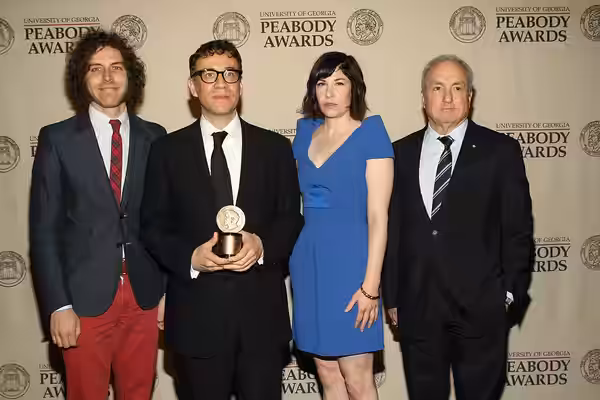 PHOTO CREDIT: ANDERS KRUSBERG / PEABODY AWARDS Jonathan Krisel, Fred Armisen, Carrie Brownstein and Lorne Michaels 71st Annual Peabody Awards Luncheon Waldorf=A (2012)