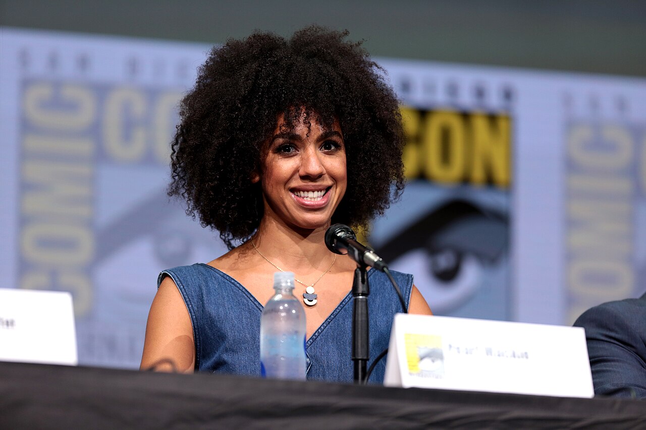 Pearl Mackie speaking at the 2017 San Diego Comic Con International, for "Doctor Who", at the San Diego Convention Center in San Diego, California. Please attri