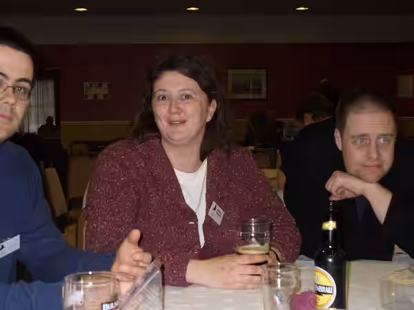 Back at P-Con: Gideon Hallett, Jennifer Delaney, Paul Cornell
