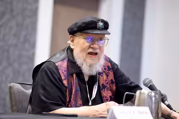 George R. R. Martin speaking with attendees at Bubonicon 56 at the Marriott Albuquerque in Albuquerque, New Mexico. Please attribute to Gage Skidmore if used el (2025)