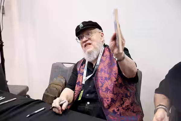 George R. R. Martin speaking with attendees at Bubonicon 56 at the Marriott Albuquerque in Albuquerque, New Mexico. Please attribute to Gage Skidmore if used el (2025)
