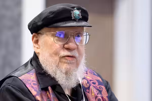 George R. R. Martin speaking with attendees at Bubonicon 56 at the Marriott Albuquerque in Albuquerque, New Mexico. Please attribute to Gage Skidmore if used el (2025)