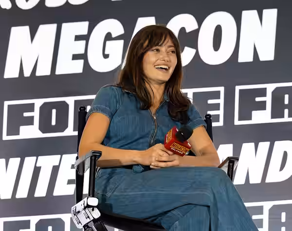 Ella Purnell on stage at MEGACON Orlando 2025