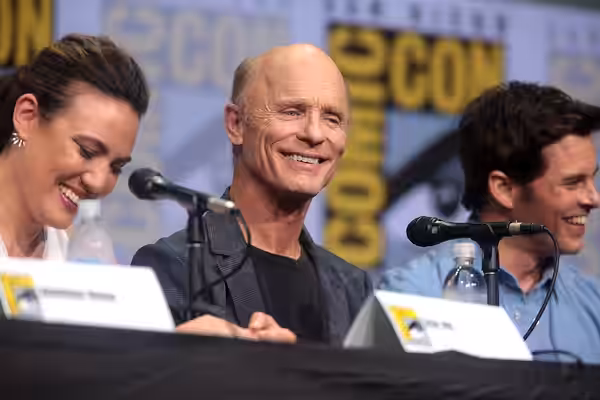Ed Harris speaking at the 2017 San Diego Comic Con International, for "Westworld", at the San Diego Convention Center in San Diego, California. Please attribute