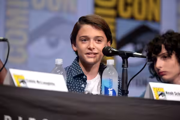 Noah Schnapp speaking at the 2017 San Diego Comic Con International, for "Stranger Things", at the San Diego Convention Center in San Diego, California. Please 
