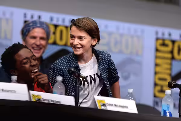 Noah Schnapp speaking at the 2017 San Diego Comic Con International, for "Stranger Things", at the San Diego Convention Center in San Diego, California. Please 