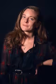 Rocio Gimenez, production designer from New York, New York, at the WikiPortraits studio at the 2026 Sundance Film Festival.