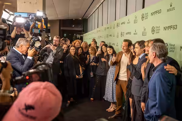 George Clooney and the cast of Jay Kelly at the 63rd annual New York Film Festival at Lincoln Center in 2025