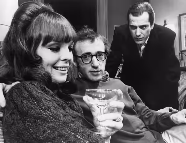 Photo of Diane Keaton, Woody Allen and Jerry Lacy from the Broadway play. Play It Again, Sam.
