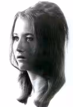 Actress Sally Kirkland in 1970 headshot