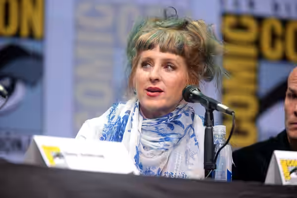 Kimmy Robertson speaking at the 2017 San Diego Comic Con International, for "Twin Peaks", at the San Diego Convention Center in San Diego, California. Please at