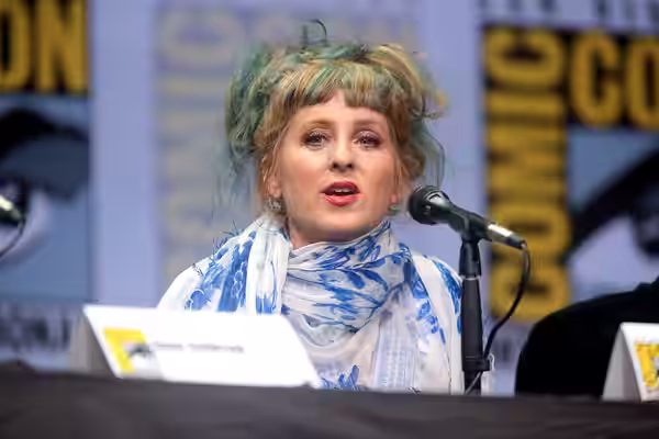 Kimmy Robertson speaking at the 2017 San Diego Comic Con International, for "Twin Peaks", at the San Diego Convention Center in San Diego, California. Please at