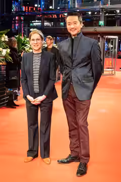 Kelly Reichardt and Orion Lee at the Berlin Film Festival 2020