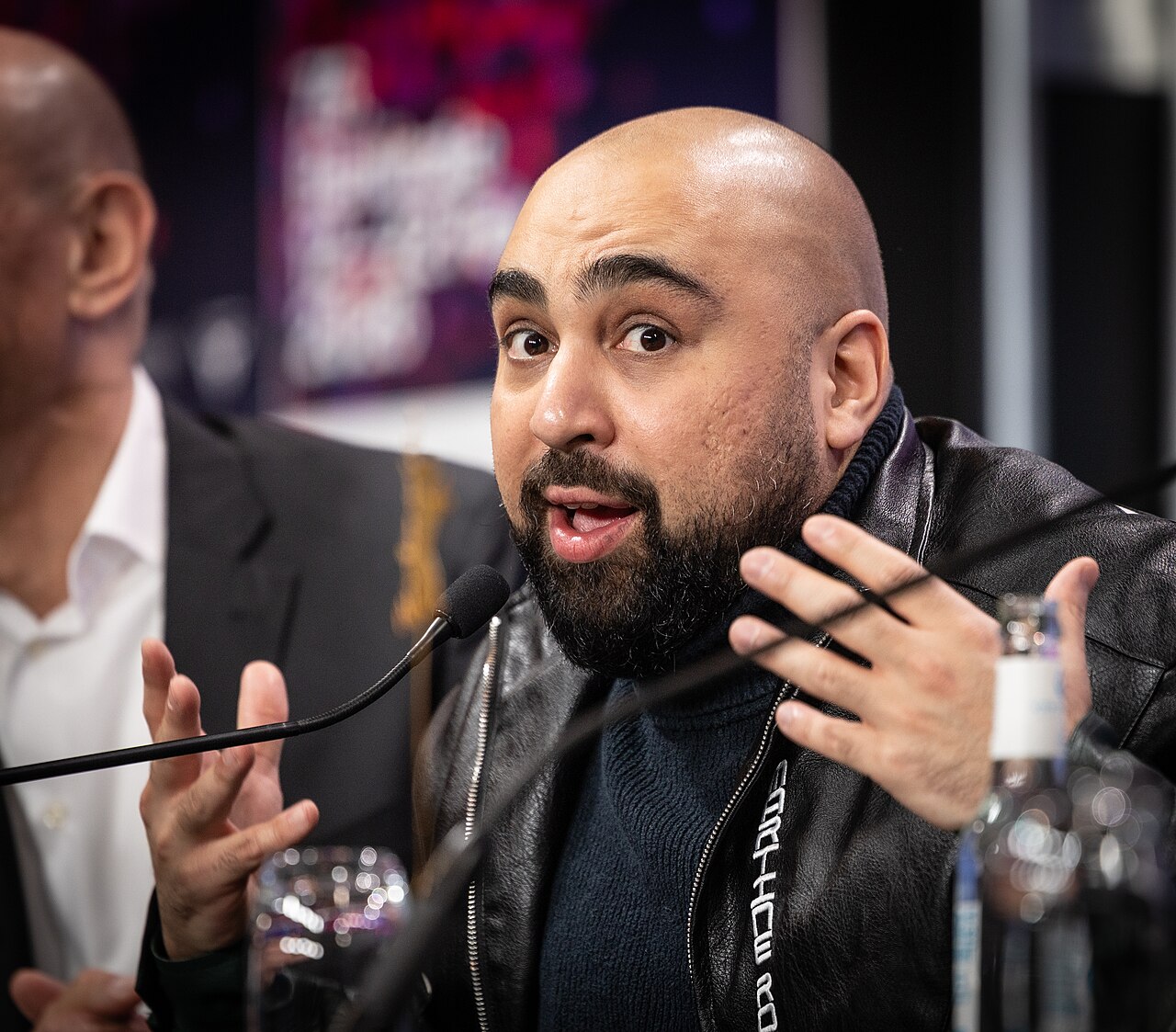 Actor Asim Chaudhry at the press conference for the film Good Luck, Have Fun, Don't Die at the 2026 Berlin International Film Festival