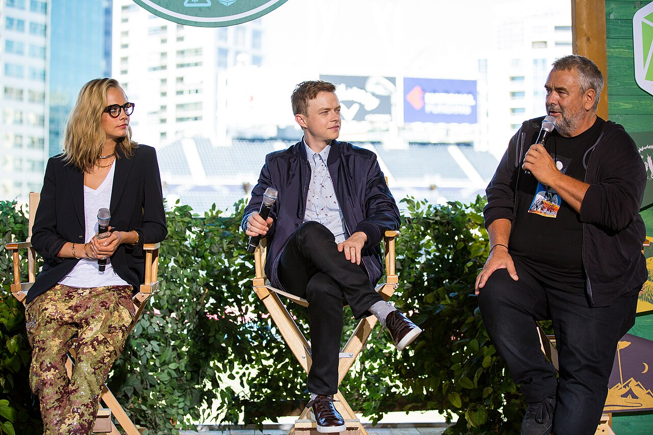 Cara Delevingne, Dane DeHaan and Luc Besson at the San Diego Comic-Con 2016 presentation of Valerian and the city of a Thousand Planets (at Camp Conival)
