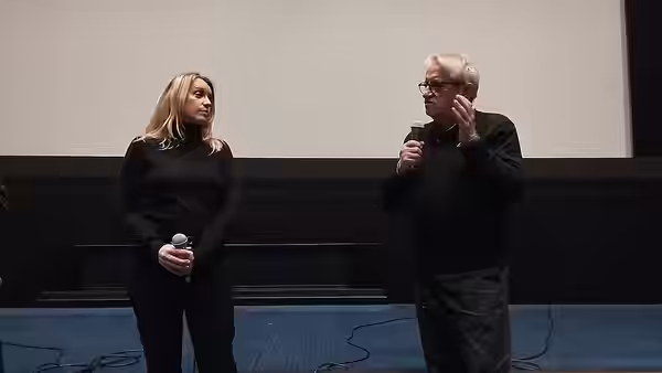 Ludivine Sagnier et Gérard de Battista présentant "La Petite Lili" à la Cinémathèque française, en janvier 2024.