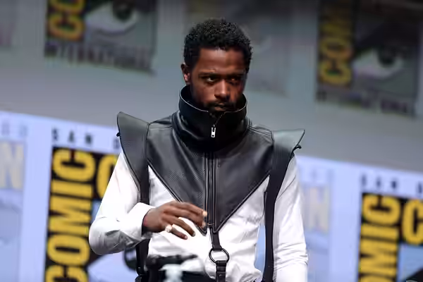 Keith Stanfield speaking at the 2017 San Diego Comic Con International, for "Death Note", at the San Diego Convention Center in San Diego, California. Please at